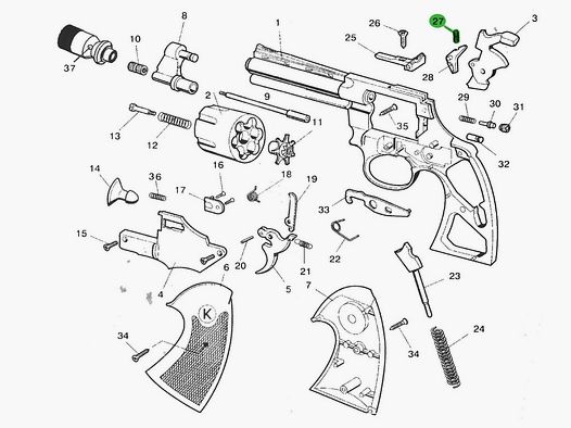 Druckfeder fĂĽr Spannheber fĂĽr Schreckschuss-, Gas-, Signalrevolver Reck Python, Ersatzteil