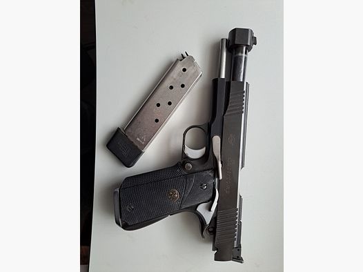 Pistole Colt geänderte SuperComp Kal. .45 ACP getunt von PeterStahl im Top Zustand + diverses umfangreiches Zubehör