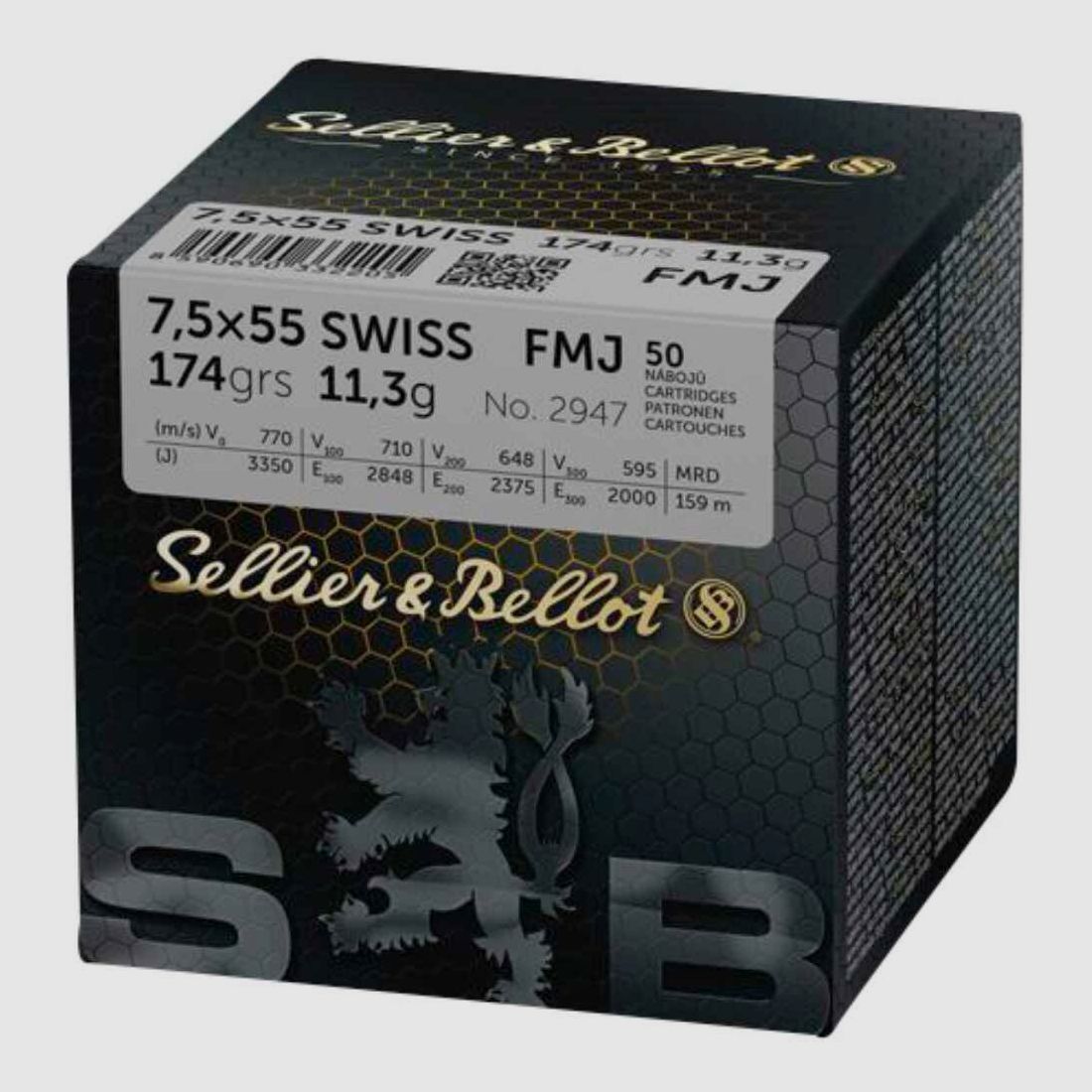 Sellier & Bellot 7,5x55 Swiss Vollmantel, Kaliber || Munition