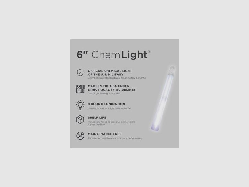 CYALUME CHEMLIGHT WEISS – DAUER 8h, Bild 3 von 3