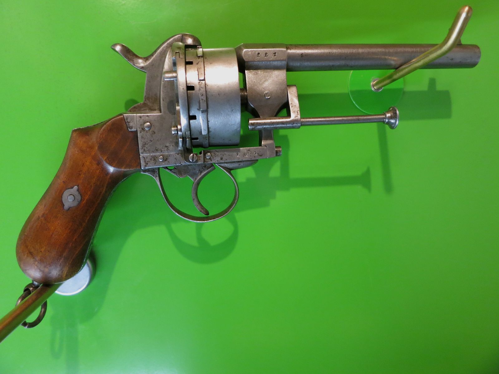 Lefaucheux-Stiftfeuerrevolver 1865, 12 schüssig, Kal. 9 mm Lefaucheux, super selten     #53-
