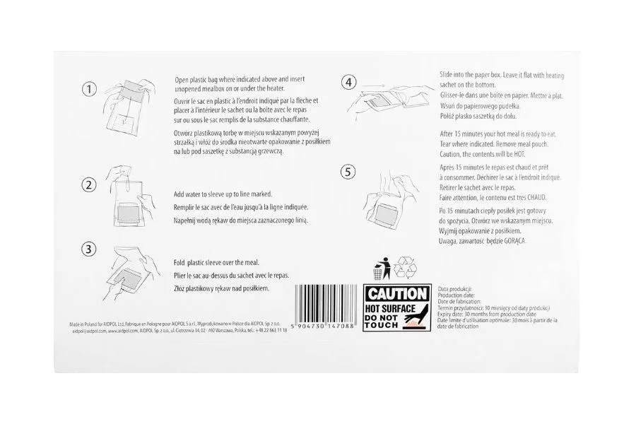 Vlamloze chemische maaltijdverwarmer AIDPOL, afbeelding 6 van 6