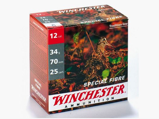 BOITE DE 25 CARTOUCHES WINCHESTER 12/70 SPECIAL FIBRE 16MM 34G PB6