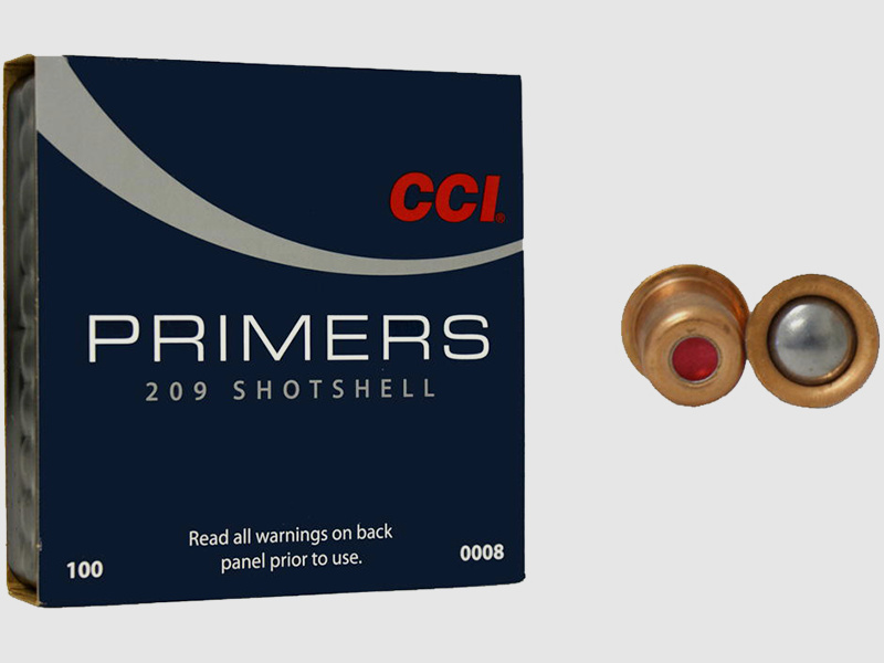 CCI cebadores de cartuchos de perdigones 209 100 piezas