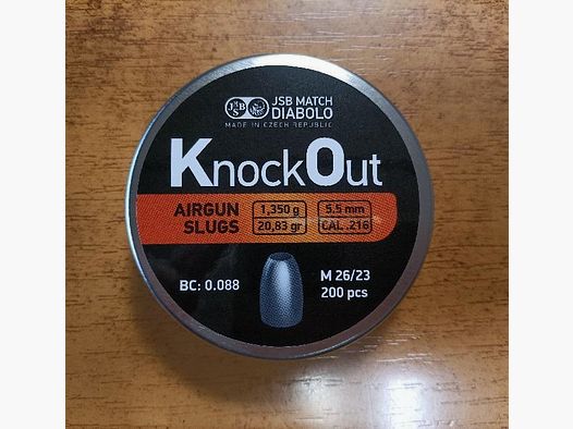 Śrut JSB Knock Out Slugs .216 / 5,5 mm. 1,35g. – 200 szt.