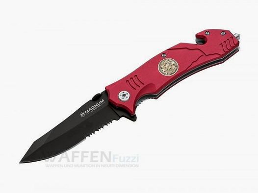 Cuchillo de rescate Fire Fighter con flipper y sierra parcial