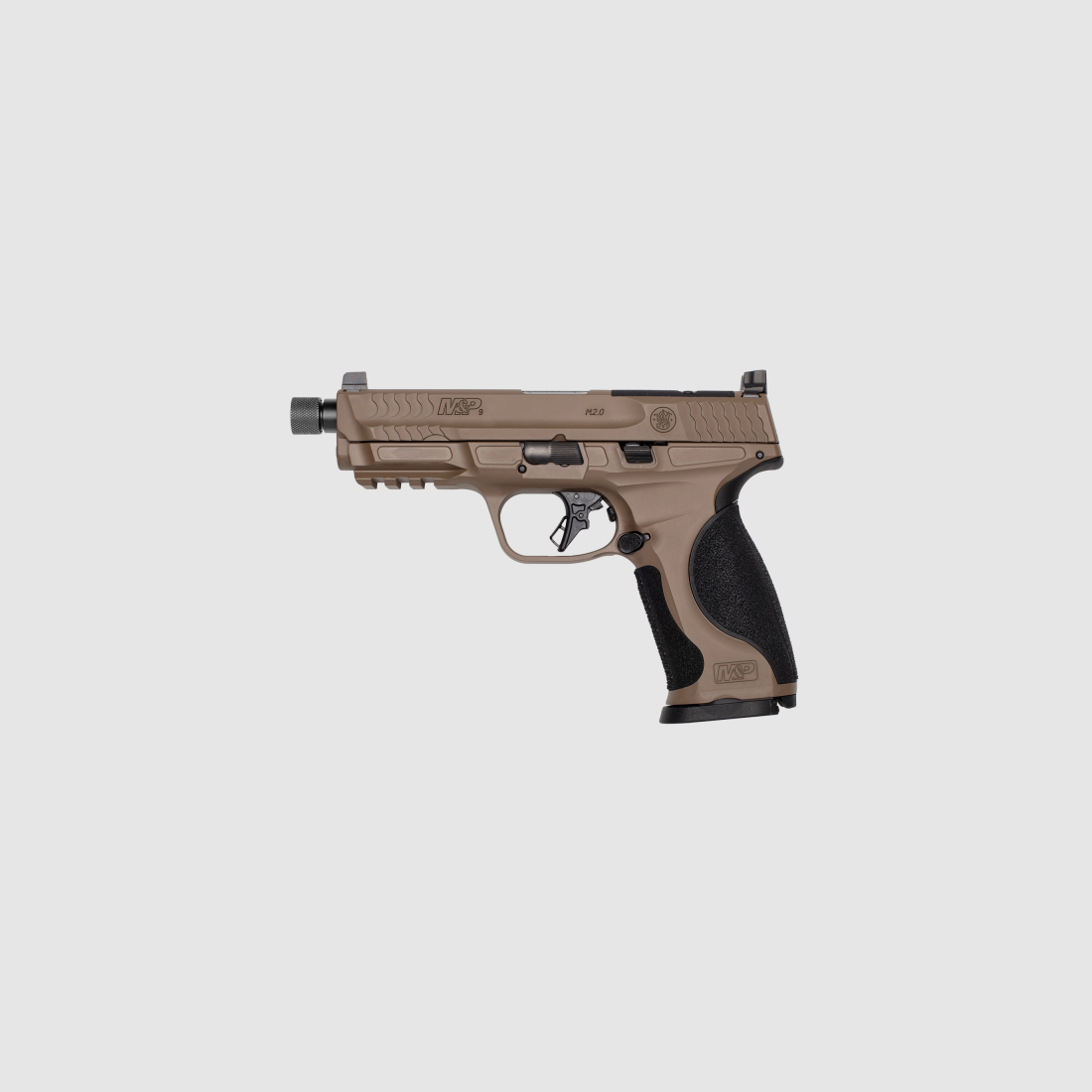 Pistolet S&W M&P 9 M2.0 9 x 19 Flat Dark Earth Métal, canon fileté, 4,625 pouces