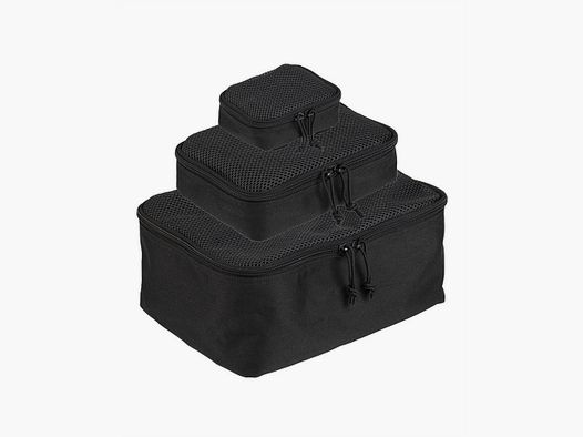 3 schwarze Organizer-Taschen im Set