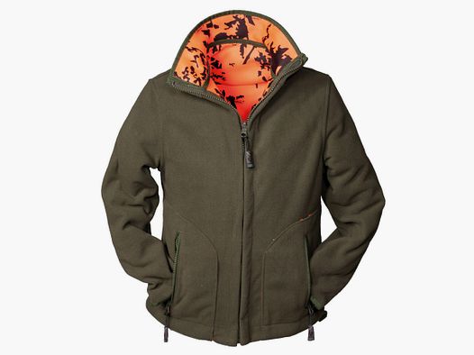 Hubertus Kinder Warn-Wende-Fleecejacke Oliv/orange