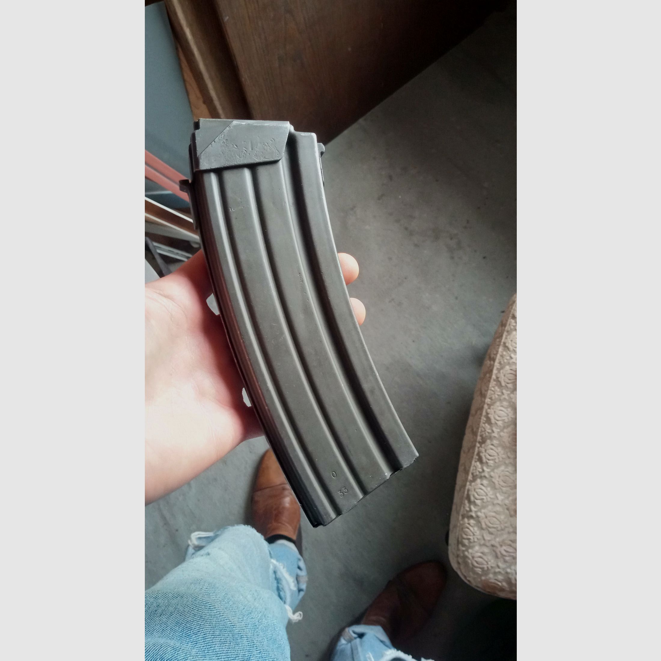 Galil 5.56 AK steel decorative magazine gray phosphated (non-functional/deactivated) / fits in AKM AK47 magazine thus also GSG Cybergun China-Yunker and Gillman Yunker