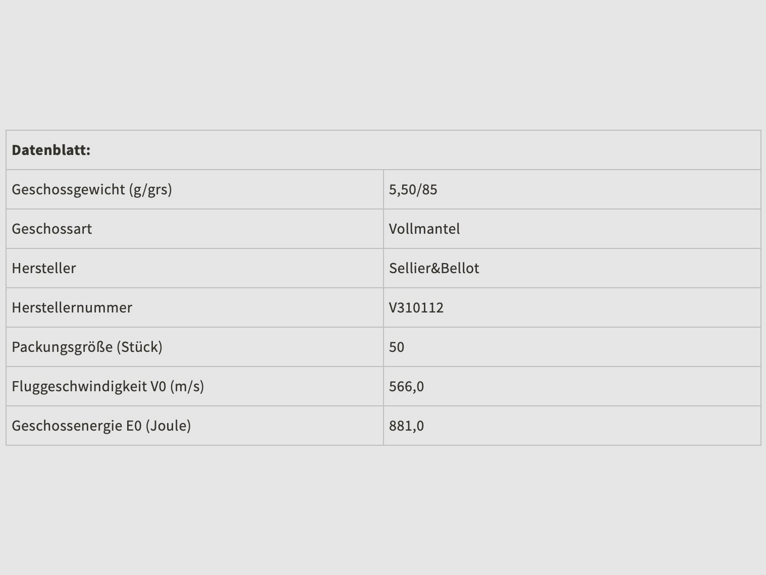 Sellier & Bellot 7,62 Tokarev Vollmantel 5,5g 85grs. 50 Stk. Pistolenmunition