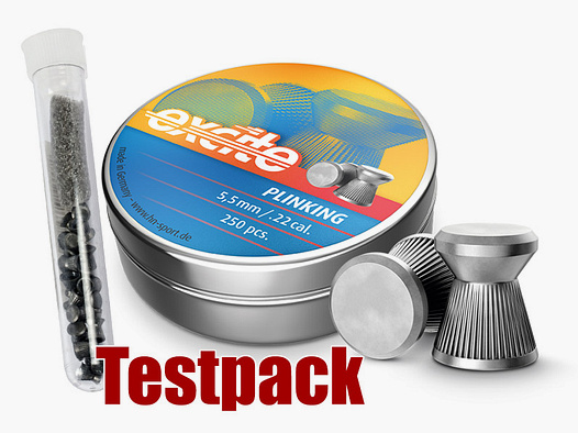 Testpack - H&N Excite Plinking, Flachkopf, geriffelt, 0,83 g, Kaliber 5,5 mm, 20 StĂĽck