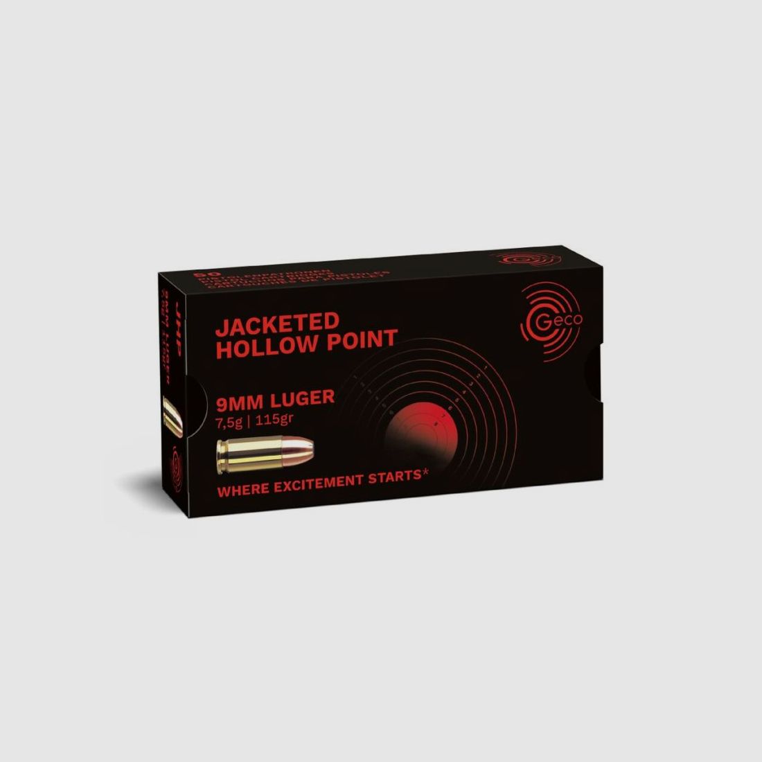 GECO 9 mm Luger Jacketed Hollow Point 7,5g/115gr - 50 Patronen