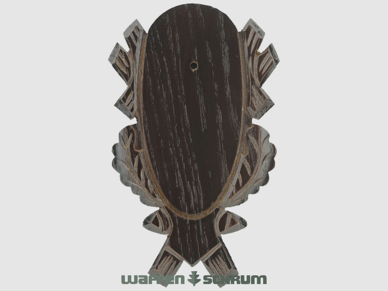 Eurohunt Gehörnbrett 18x9cm  Außenmaß 23x15cm Eiche - Dunkel - Geschnitzt
