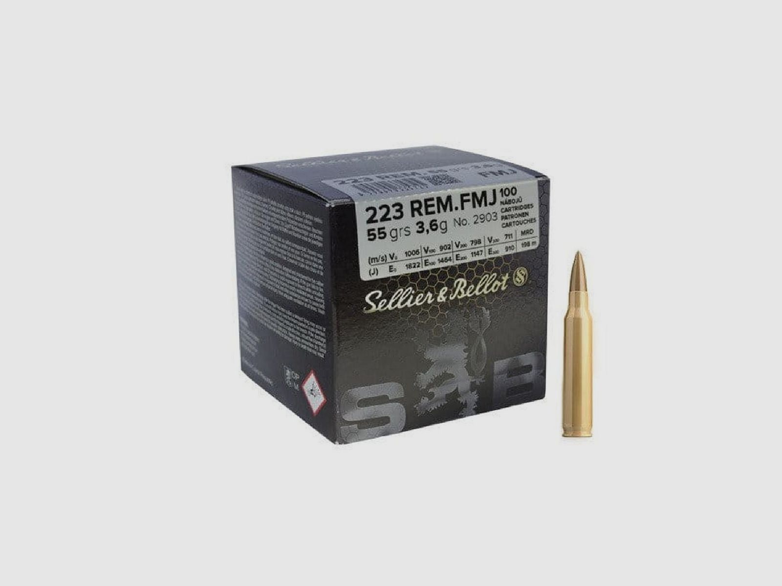 Munizioni Sellier&Bellot .223 Rem 55gr
