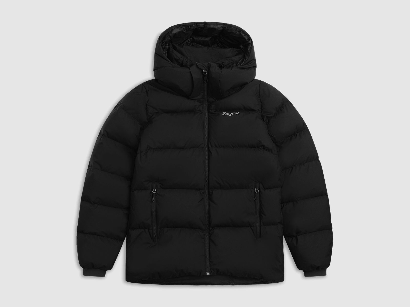 Bergans Lava Warm Down Jacket met Kap Dames Zwart/Grijs L