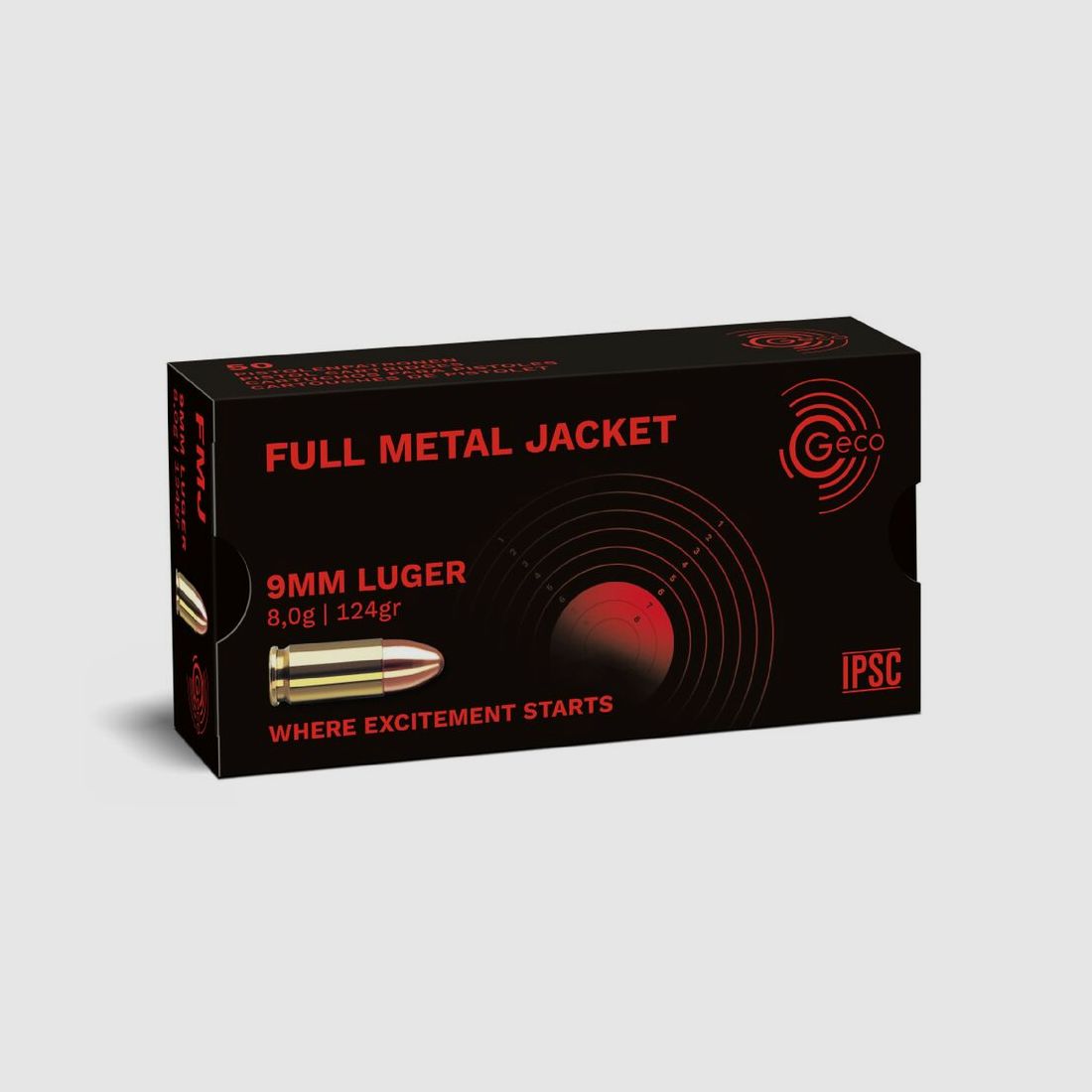 GECO 9 mm Luger FMJ 8,0g / 124GR | Trainingsmunition