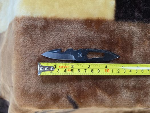 Kompaktes EDC Mini-Klappmesser / Taschenmesser – Schwarzes Survival- & Alltagsmesser mit Flaschenöffner