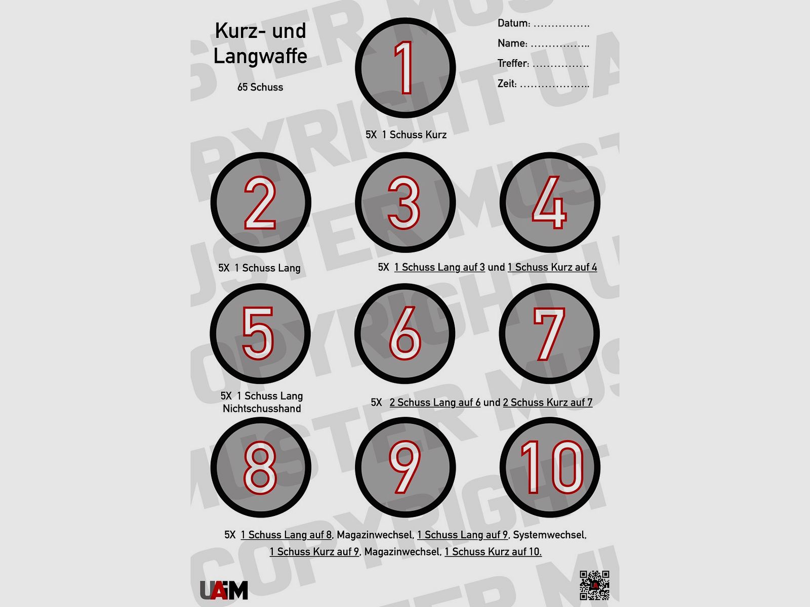 Daily Dot Drill bersaglie per armi corte e lunghe DIN A1 per un uso versatile...