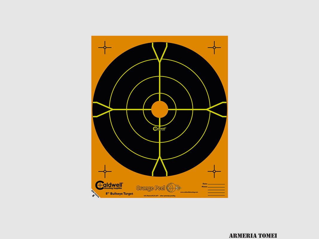 CALDWELL – REAKTIVE ZIELE ORANGE PEEL 8’/20cm Bulls-Eye (10 Blätter) -810894