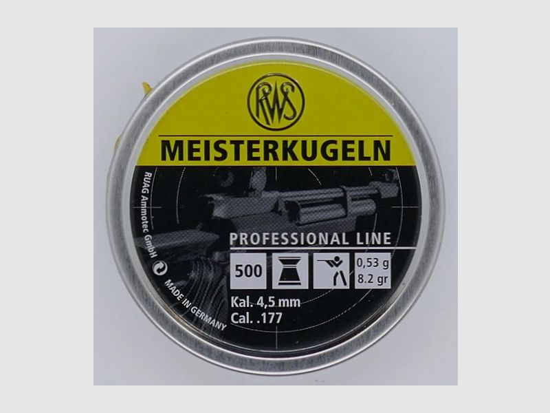 RWS Meisterkugeln LG 500 pièces 4,51 mm munitions Diabolo