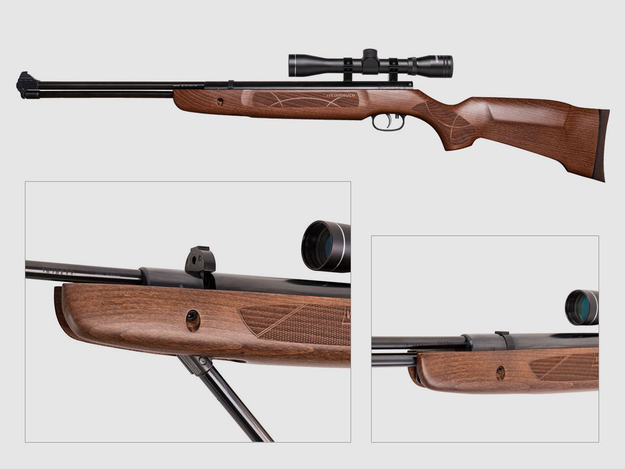 Starrlauf Luftgewehr Weihrauch HW 57 Buchenholzschaft punziert Unterhebelspanner Kaliber 4,5 mm (P18)