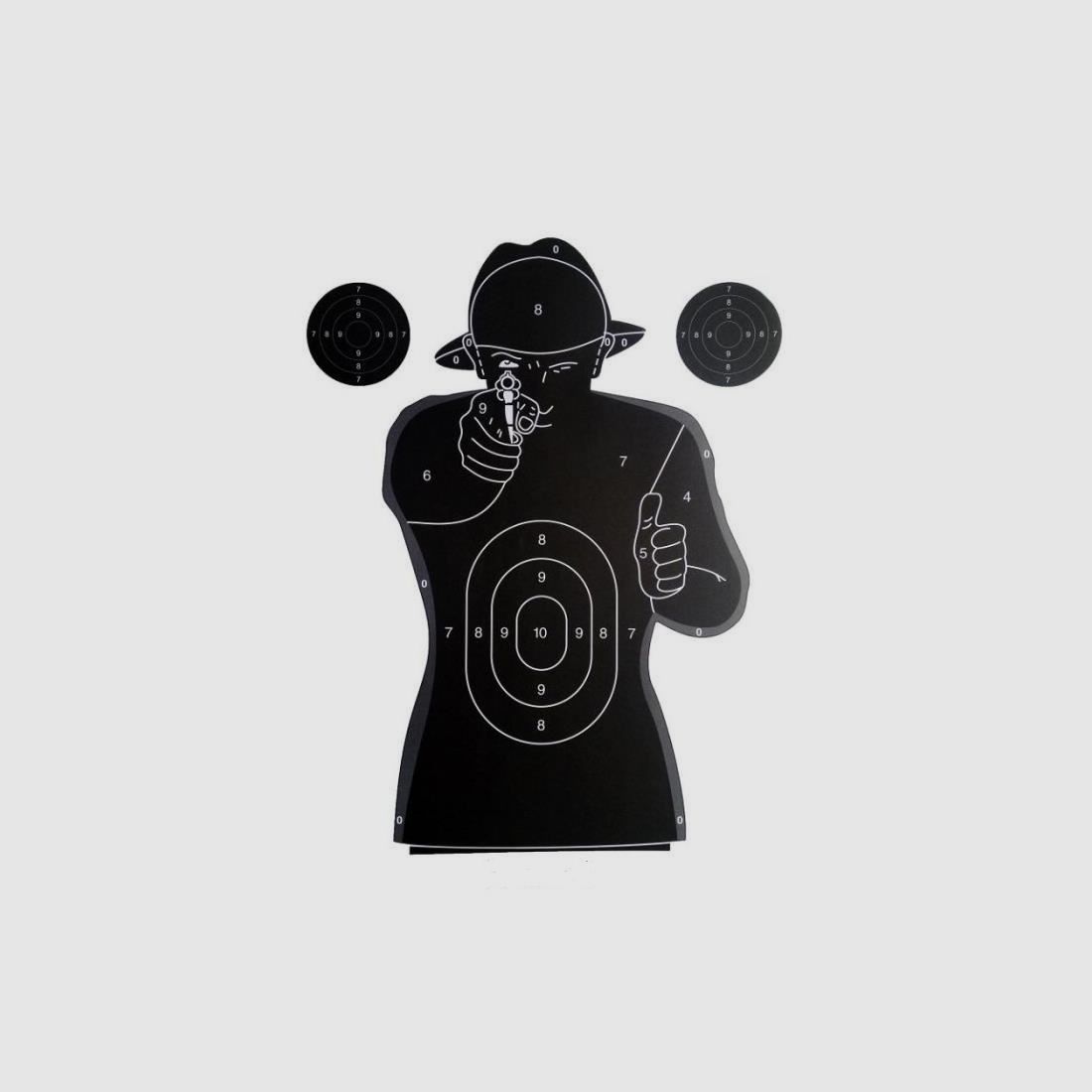100 PAPIERZIELSCHEIBEN RSN1 SCHWARZE SILHOUETTE