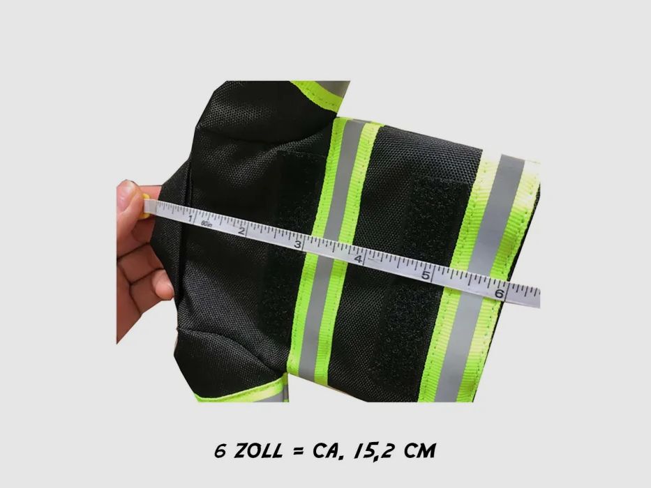 Mini Feuerwehr Jacke mit Reflektorstreifen für Bierflasche / Weinflasche / Thermosflasche