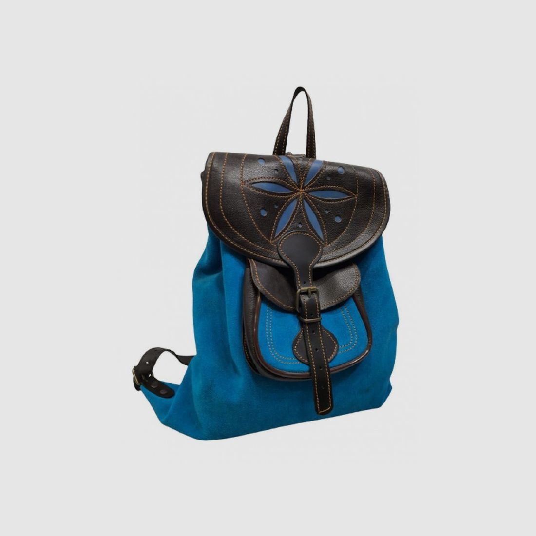 Leder-Rucksack Blau, Bild 2 von 6