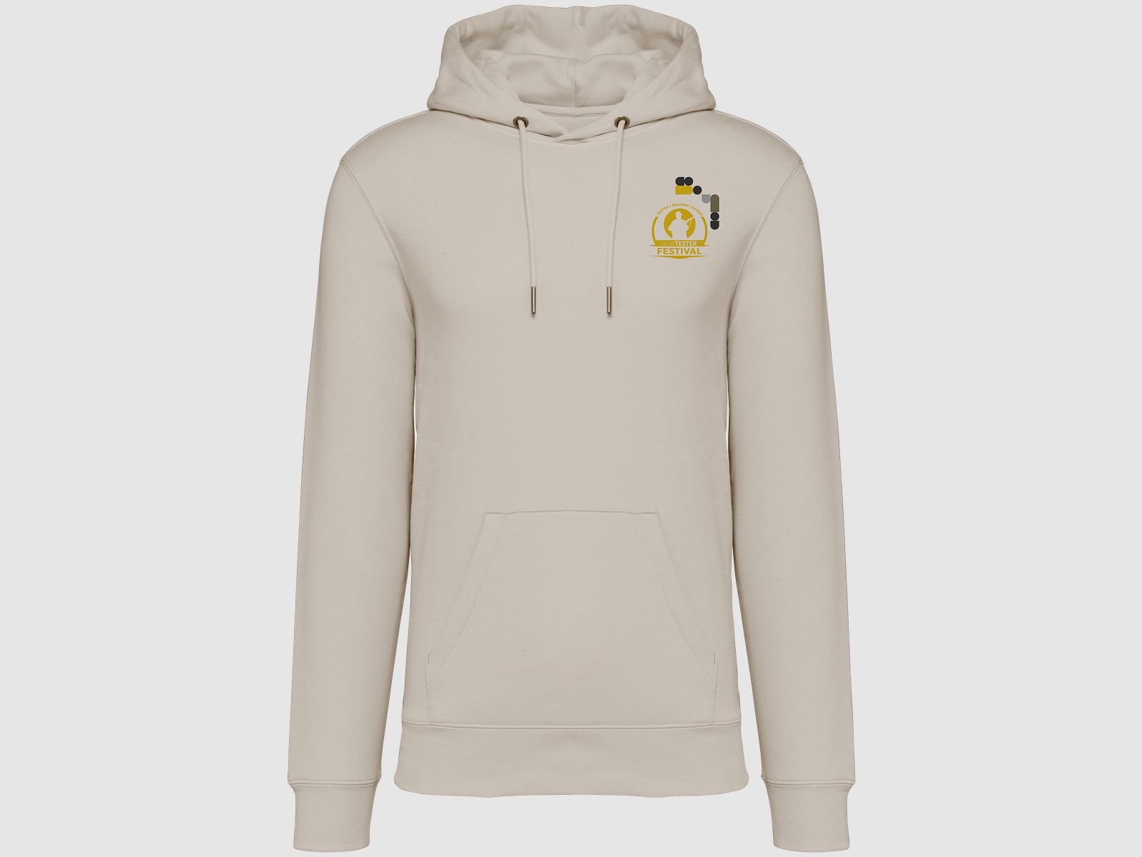 Geartester Festival Bio Hoodie, kleines Logo