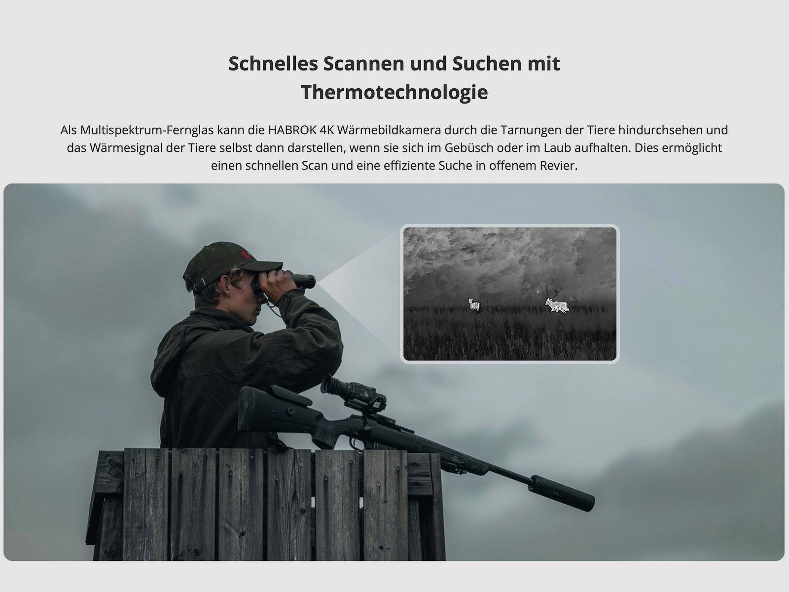 Hikmicro Binocular Habrok 4K HE25LN 5.5-22x60 Wärmebild/Nachtsicht/Digitalkamera 940Nm 1920 x 1080