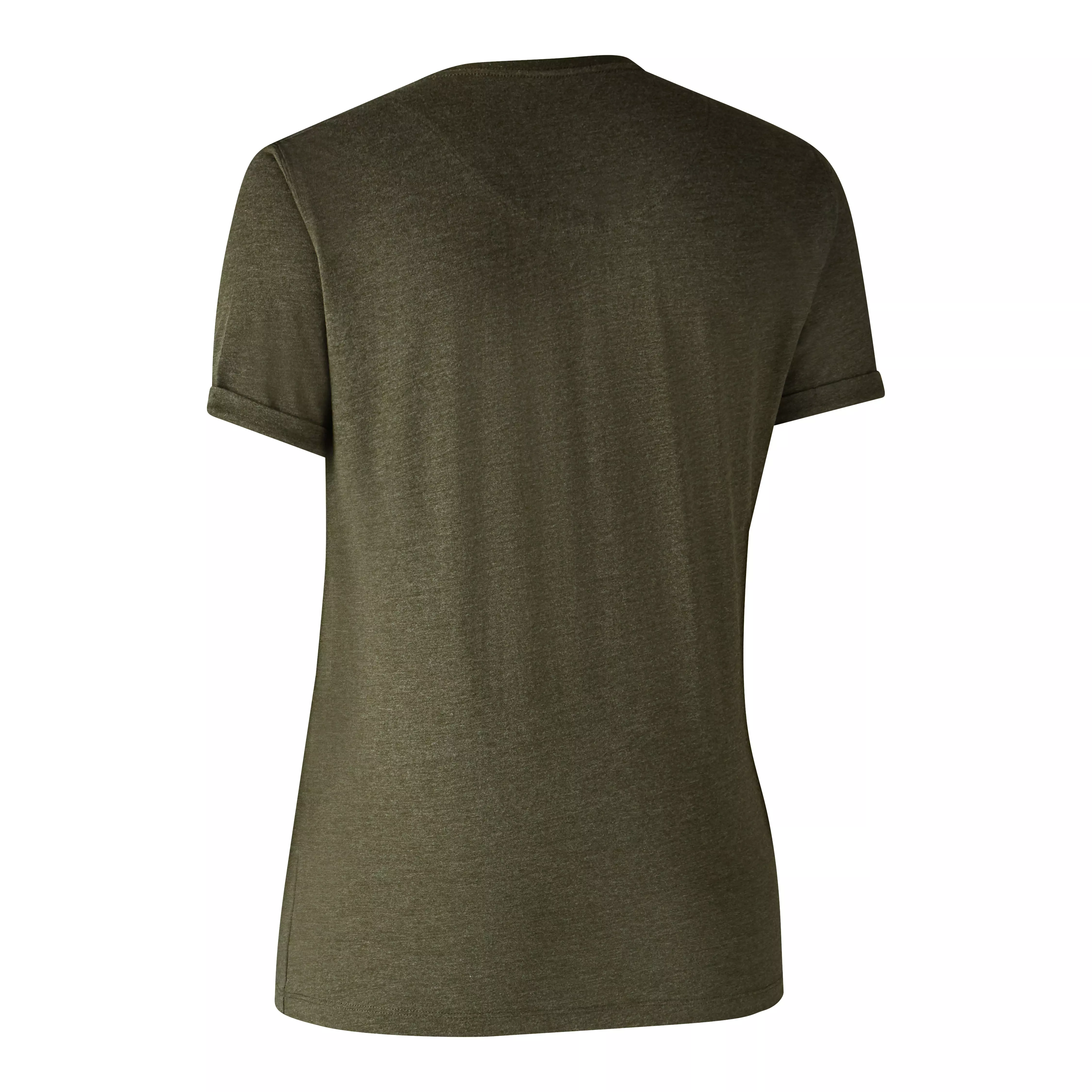 Dames basic T-shirt, 2-pack - Adventure Green mel/Brown Leaf mel., afbeelding 5 van 5