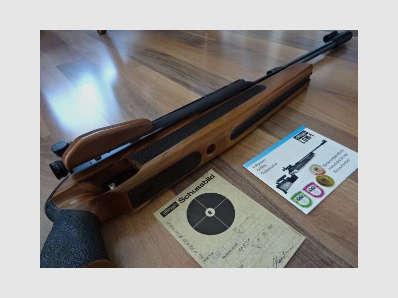 Walther LGM-1 Match Luftgewehr für Rechtsschützen topp Zustand Schussbild Anleitung Irisblende