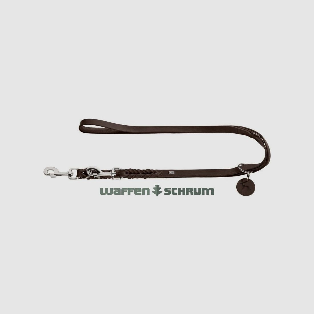 Hunter Verstellbare Führleine Solid Education / Länge 200cm / Breite 18mm dunkelbraun