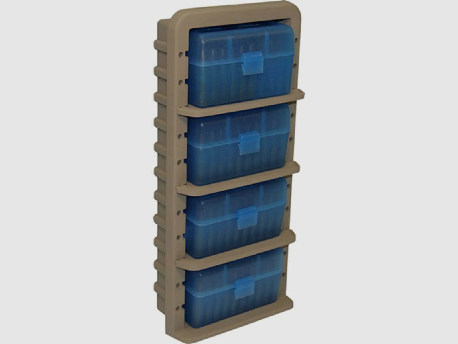 MTM Cartridge Box Rack ARRS Ammo Rack blue clear/dark earth small rifle