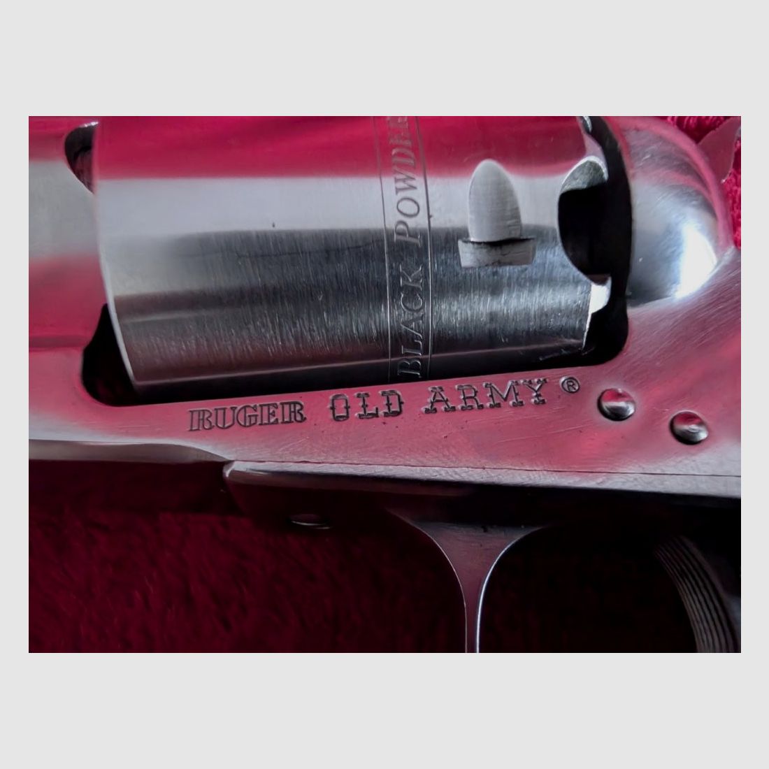Sturm Ruger Schwarzpulverrevolver Modell Old Army Edelstahl, Kal. .44 BP