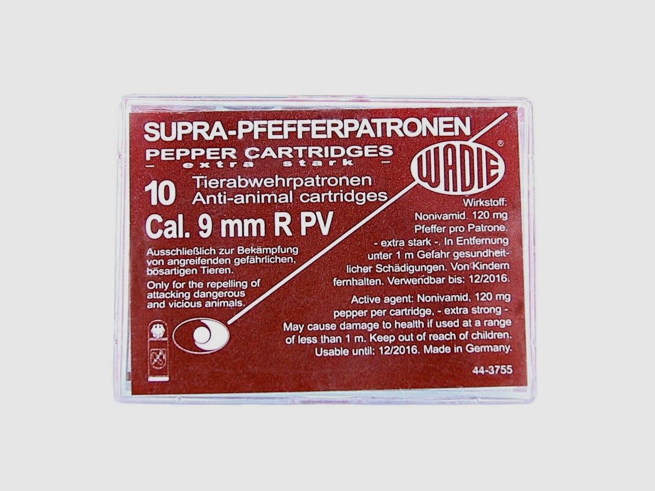 Wadie Supra Pfefferpatronen R PV - 120mg NV im Kal. 9mm