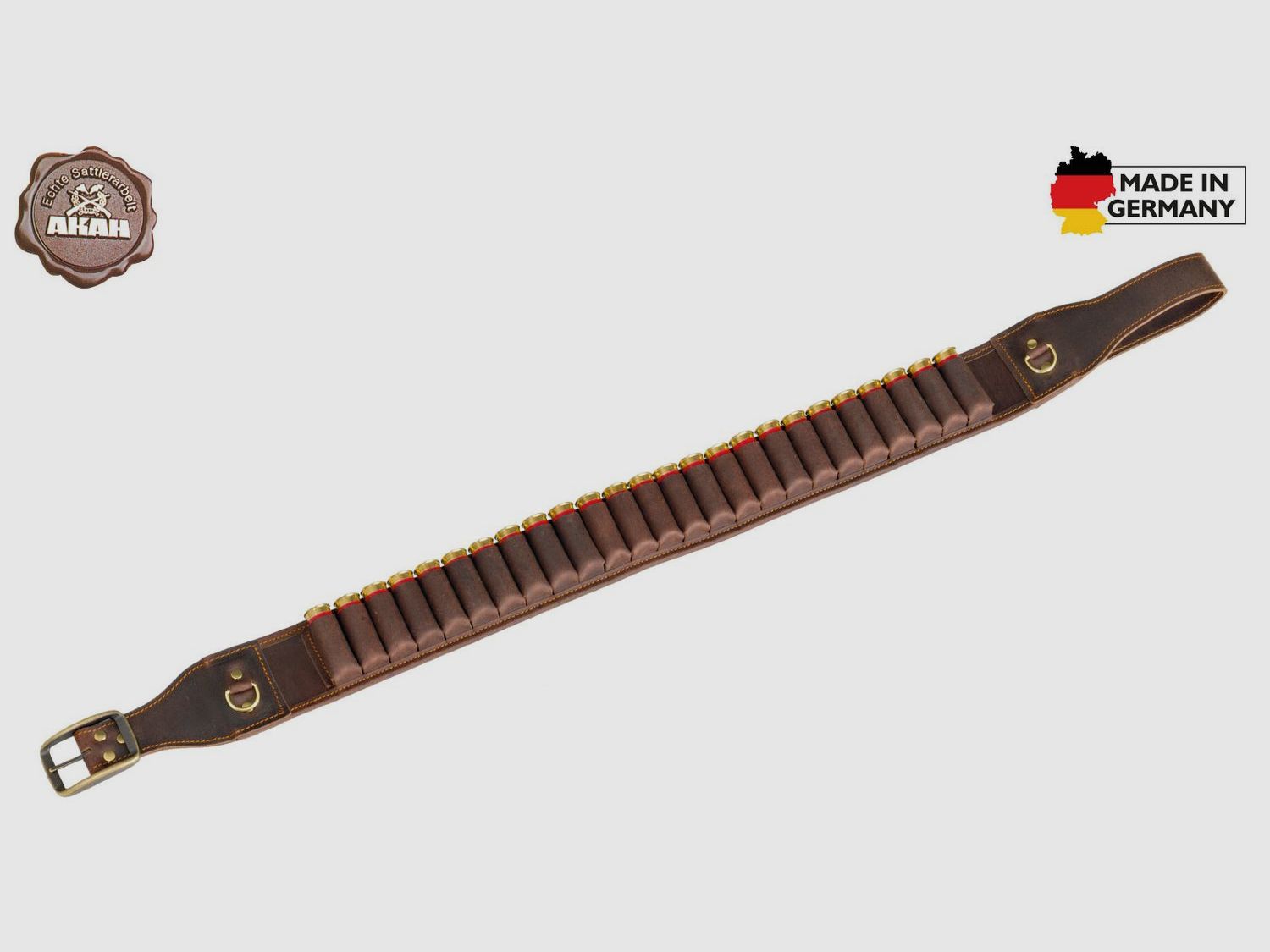 AKAH Patronengürtel Büffel-Leder
