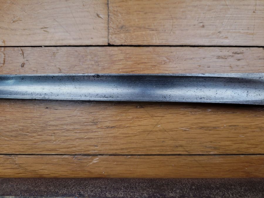 ERSOC Bajonett Ersatz ES07 deutsch – Griff aus Eisen auf Basis einer Bajonettklinge mit englischer Patrone Modell 1853 – Griff Typ A bei König William – TBE, Bild 8 von 12