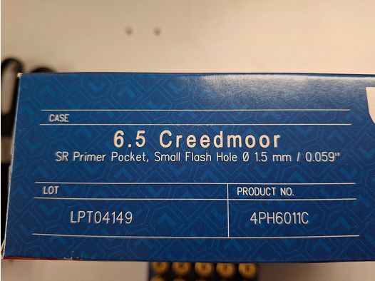 140 Lapua 6.5 Creedmoor Premium Hülsen 4PH6011C Neu