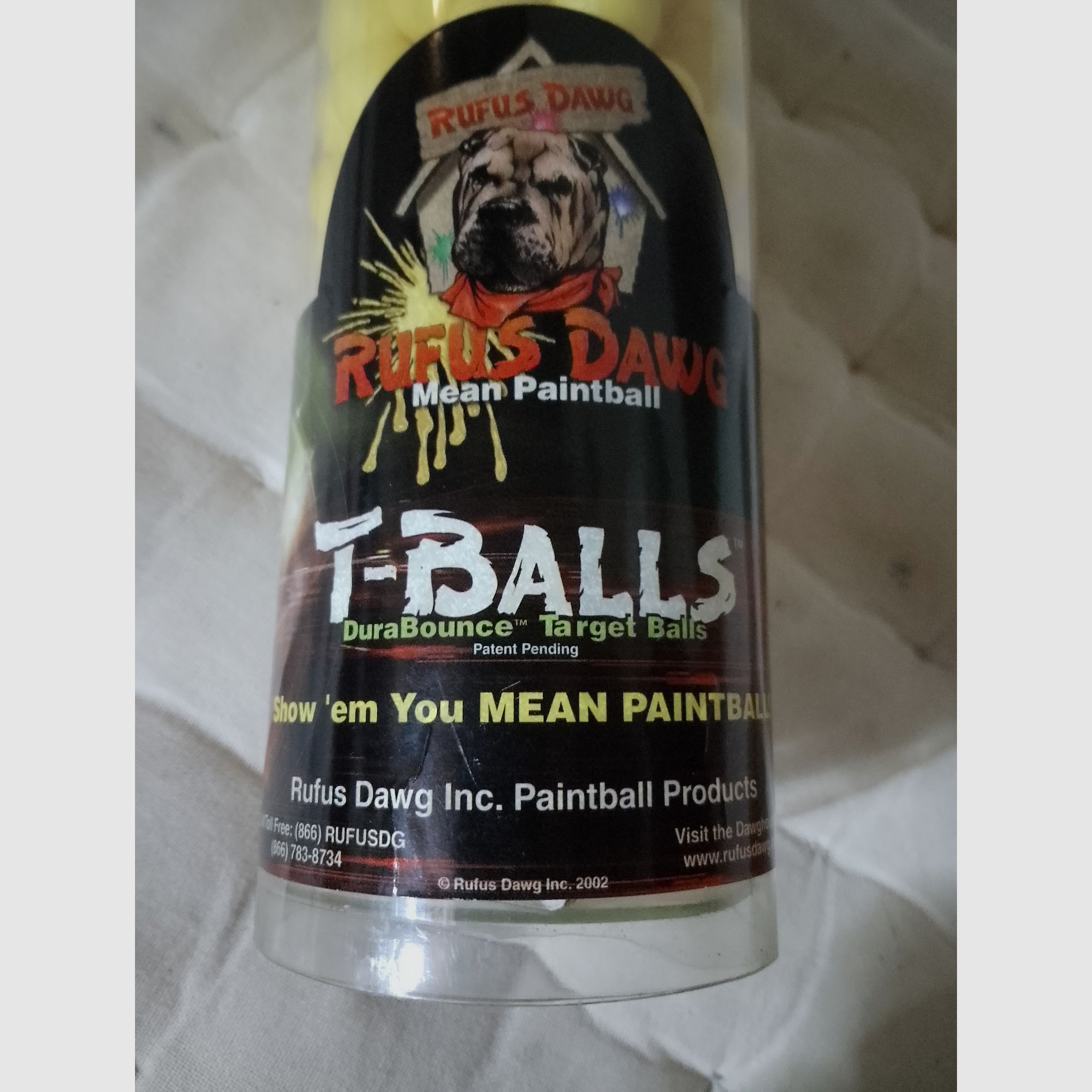 200 Rufus Dawg Target Balls .68 Hdr68 Paintballs T-Balls vergelijkbaar met Rubberballs nieuw geel zeldzaam