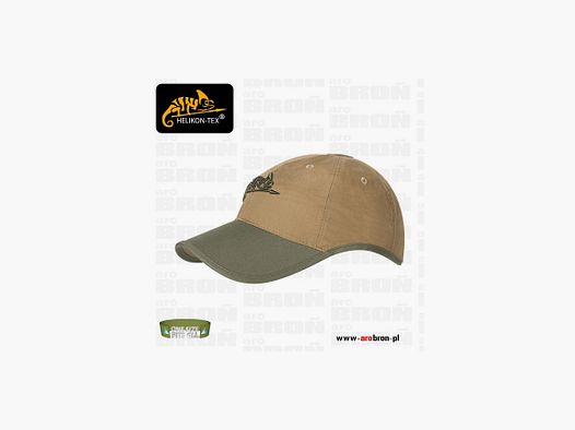 Taktyczna czapka baseballowa Helikon Logo Cap (CZ-LGC-PR-1102A) - COYOTE/OLIVE GREEN, na ochronniki słuchu