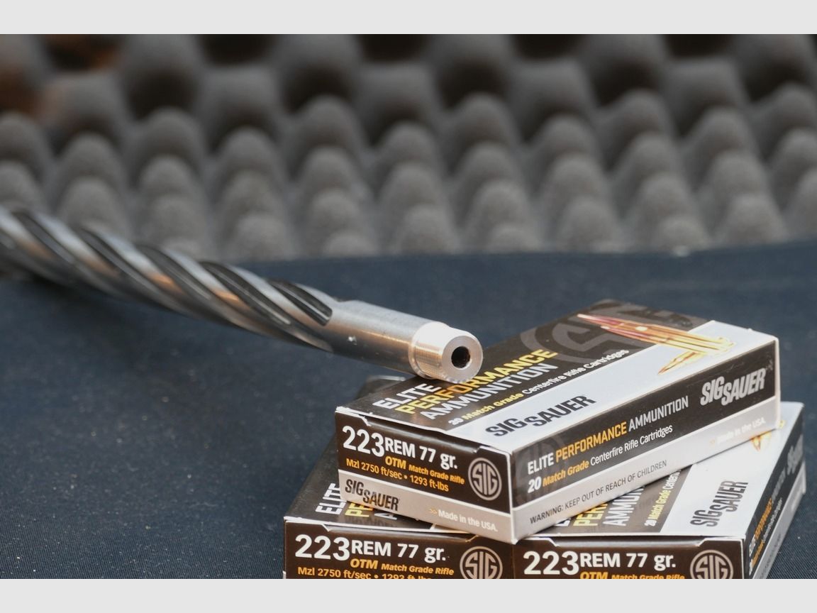 Lothar Walther Custom Lauf mit Matchbehandlung und Helical Flutung in Edelstahl, .223Rem, Drall 9/1