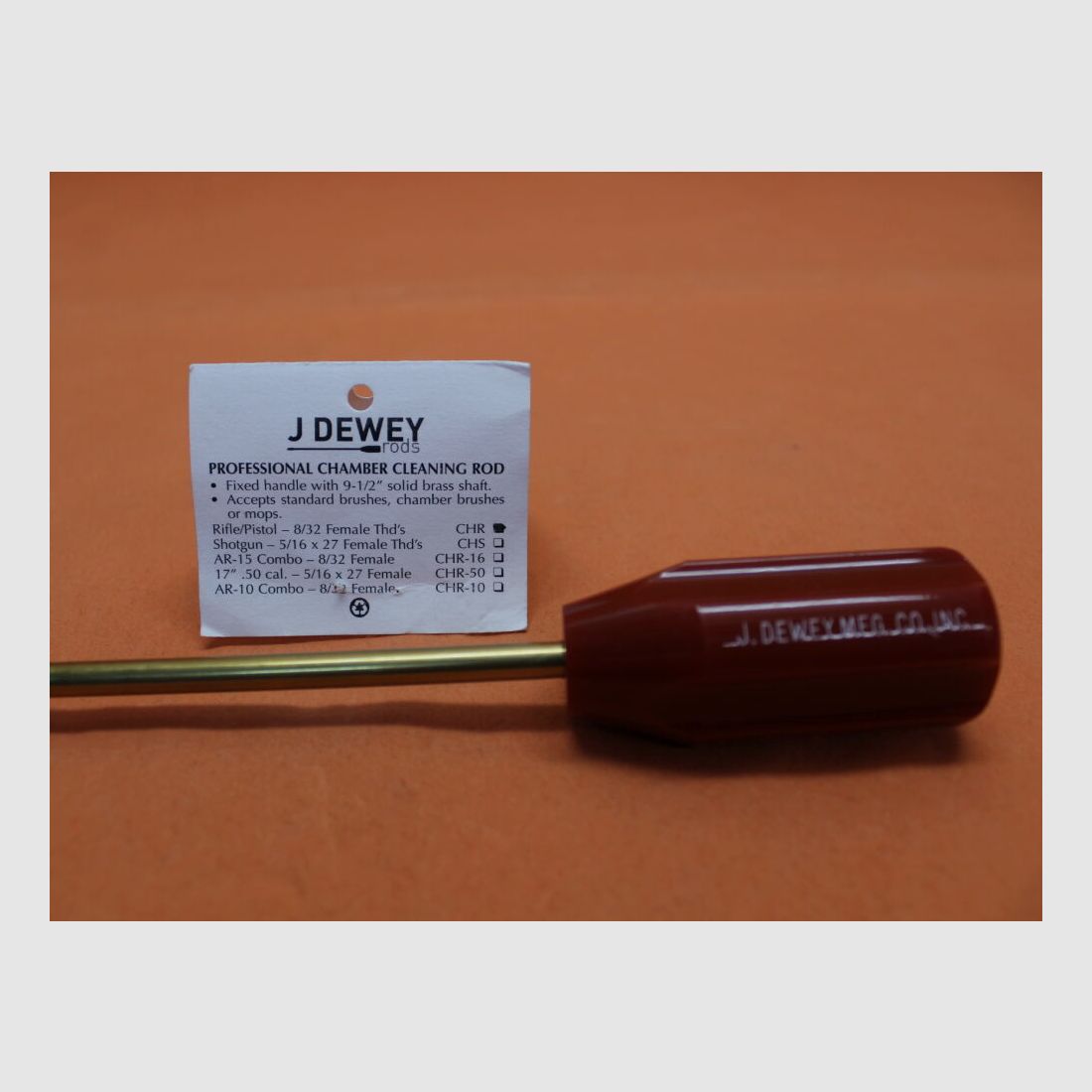 Dewey Dewey Putzstock (CHR) L=24cm (Gewinde 8-32) Messing (für Patronenlager)