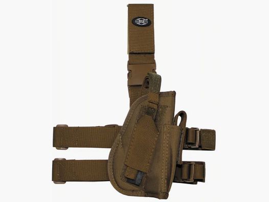 Holster na nogę na pistolet do broni krótkiej - dla praworęcznych - Coyote Tan (Beżowy)