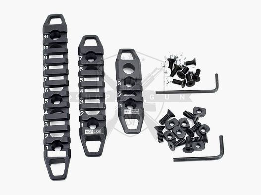 MLOK/Key-Mod auf RIS-Rail Adapterschienen (dreiteilig) (BK)