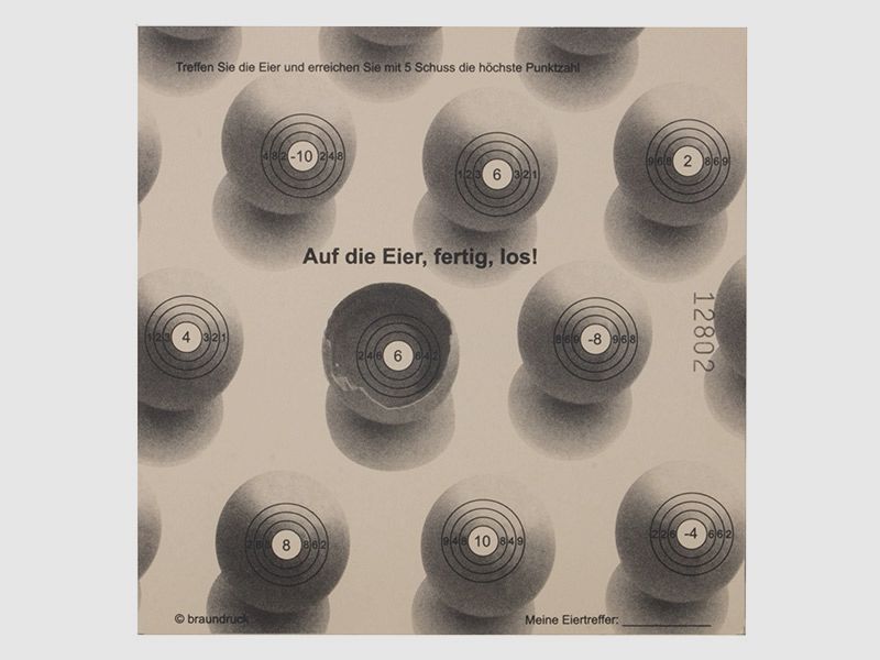 Zielscheibe auf die Eier fertig los 14 x 14 50 StĂĽck