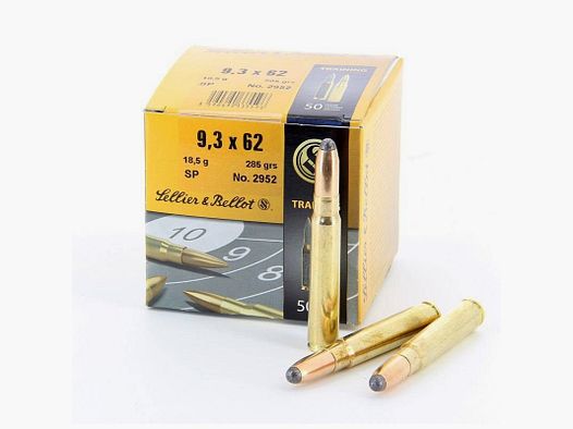 PUDEŁKO Z 50 PATRONAMI SELLIER & BELLOT - KAL. 9,3X62 - SOFT POINT