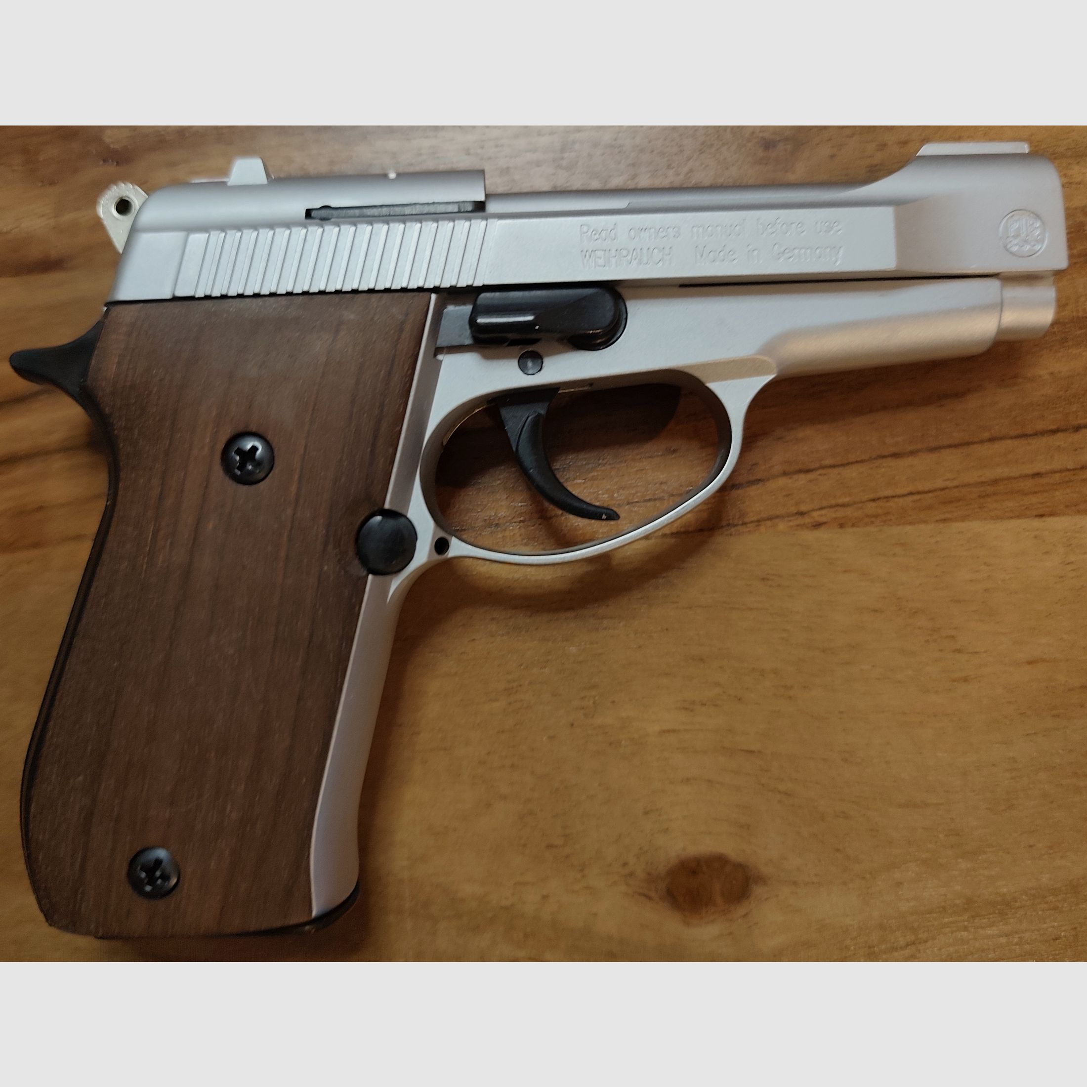 Weihrauch HW 94 Steal Look braune Echtholzgriffe PTB 855 Großes Smmler-Set