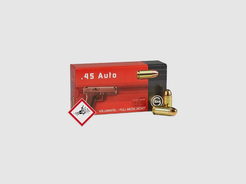 Geco pistol cartridge .45 Auto FMJ 230grs.